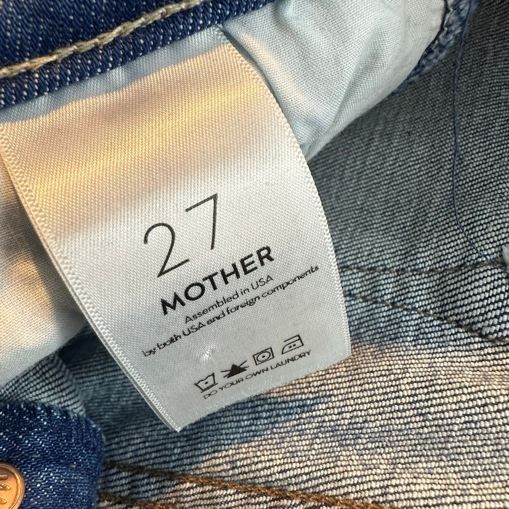 MOTHER The Super Stunner Ankle Skinny Jeans Button Fly Heart Size 27 Denim - Picture 12 of 16